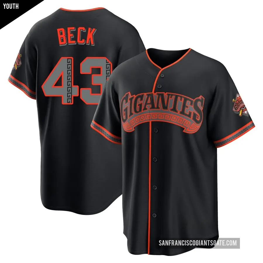 Youth San Francisco Giants ＃43 Tristan Beck Limited Black Alternate Stadium Jersey