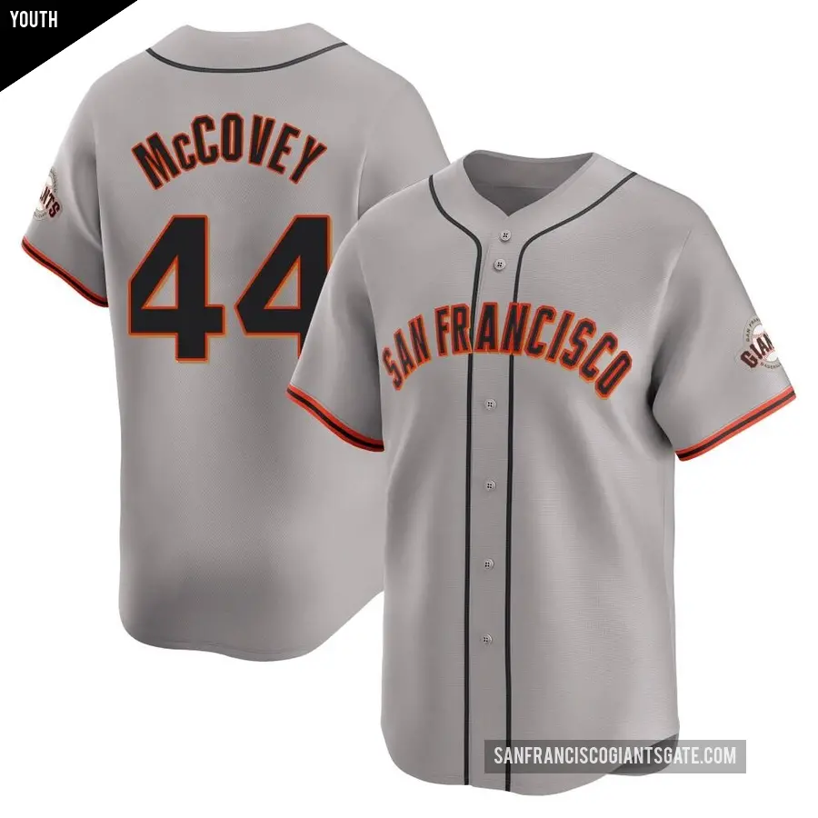 Youth San Francisco Giants ＃44 Willie McCovey Limited Gray Away Jersey