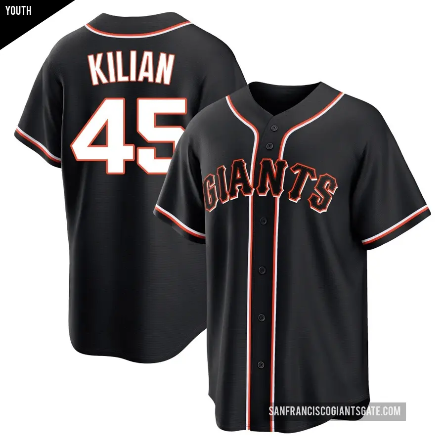 Youth San Francisco Giants ＃45 Caleb Kilian Replica Black Fashion Out Jersey