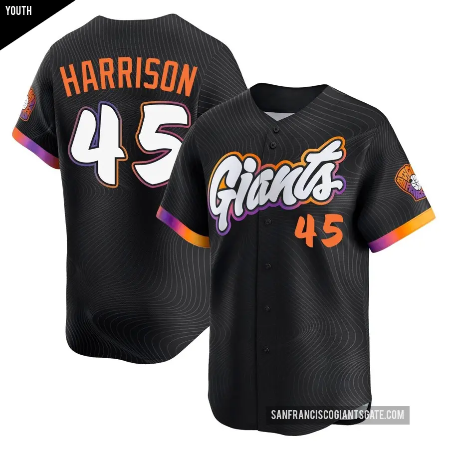 Youth San Francisco Giants ＃45 Kyle Harrison Limited Anthracite 2025 City Connect Jersey