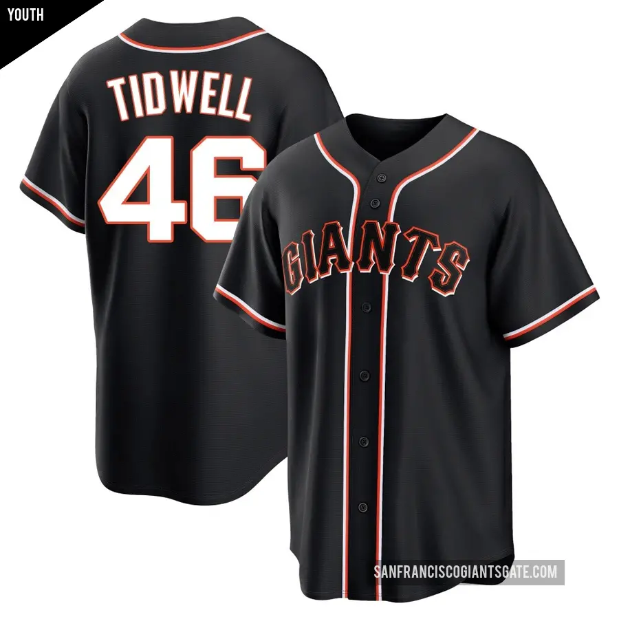 Youth San Francisco Giants ＃46 Blade Tidwell Replica Black Fashion Out Jersey
