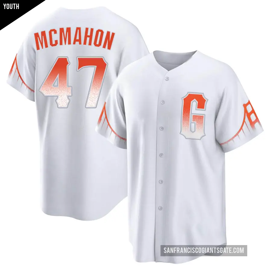 Youth San Francisco Giants ＃47 Don Mcmahon Replica White 2021 City Connect Jersey