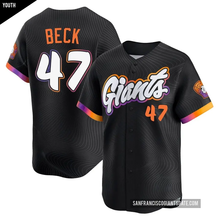 Youth San Francisco Giants ＃47 Rod Beck Limited Anthracite 2025 City Connect Jersey