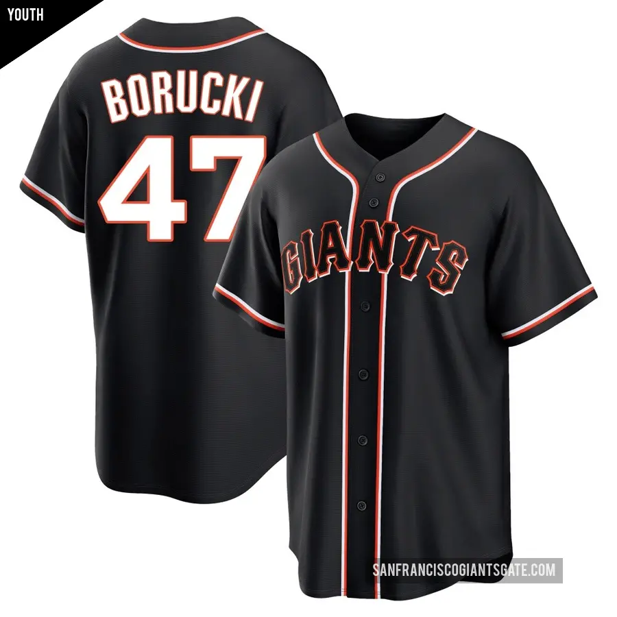 Youth San Francisco Giants ＃47 Ryan Borucki Replica Black Fashion Out Jersey