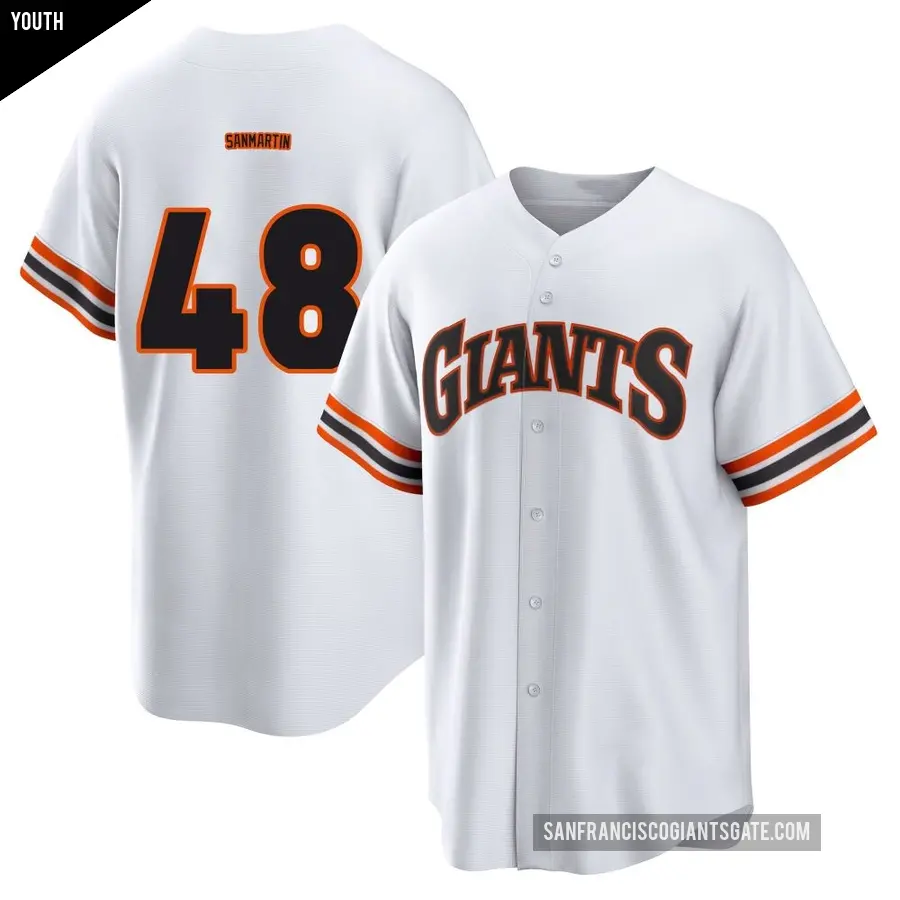 Youth San Francisco Giants ＃48 Reiver Sanmartin Limited White Throwback Cooperstown Collection Jersey