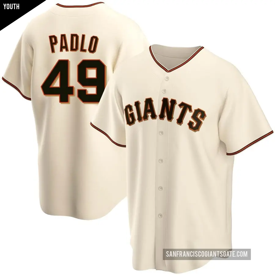 Youth San Francisco Giants ＃49 Kevin Padlo Replica Cream Home Jersey