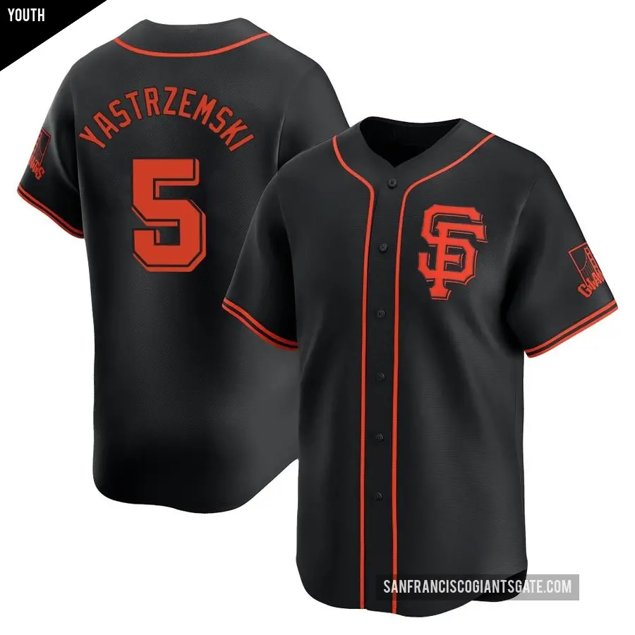 Youth San Francisco Giants ＃5 Mike Yastrzemski Limited Black Alternate Jersey