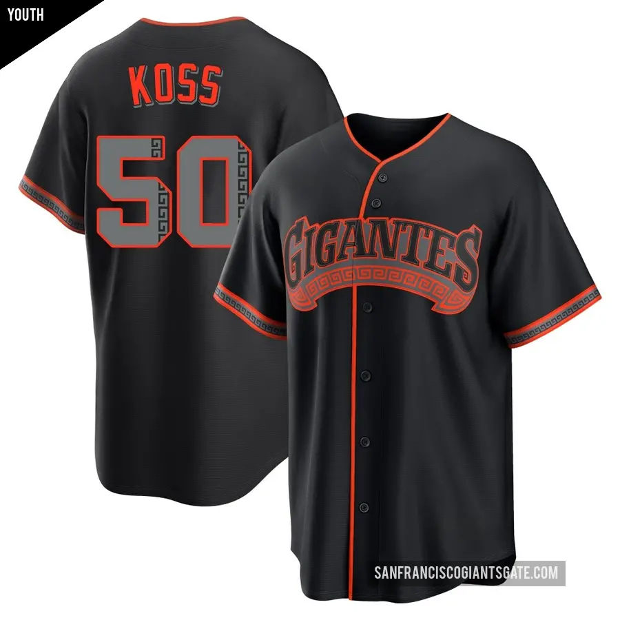 Youth San Francisco Giants ＃50 Christian Koss Replica Black Alternate Jersey