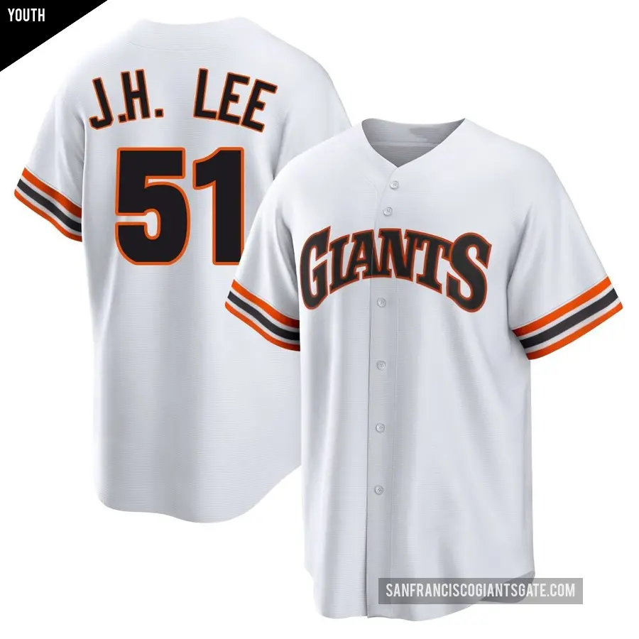 Youth San Francisco Giants ＃51 Jung Hoo Lee Limited White Throwback Cooperstown Collection Jersey