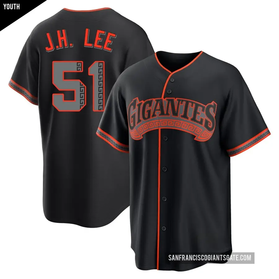 Youth San Francisco Giants ＃51 Jung Hoo Lee Replica Black Alternate Jersey