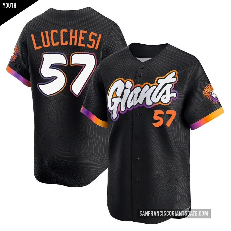 Youth San Francisco Giants ＃57 Joey Lucchesi Limited Anthracite 2025 City Connect Jersey
