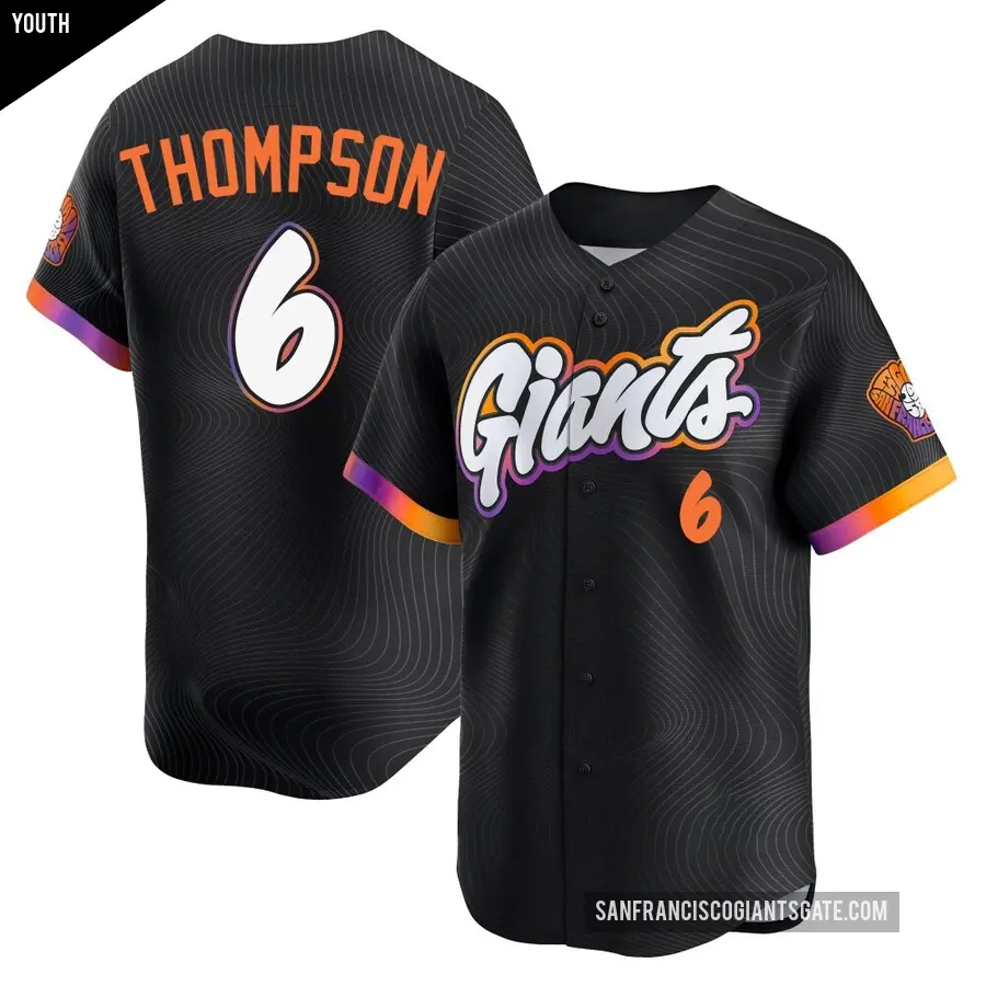 Youth San Francisco Giants ＃6 Robby Thompson Limited Anthracite 2025 City Connect Jersey