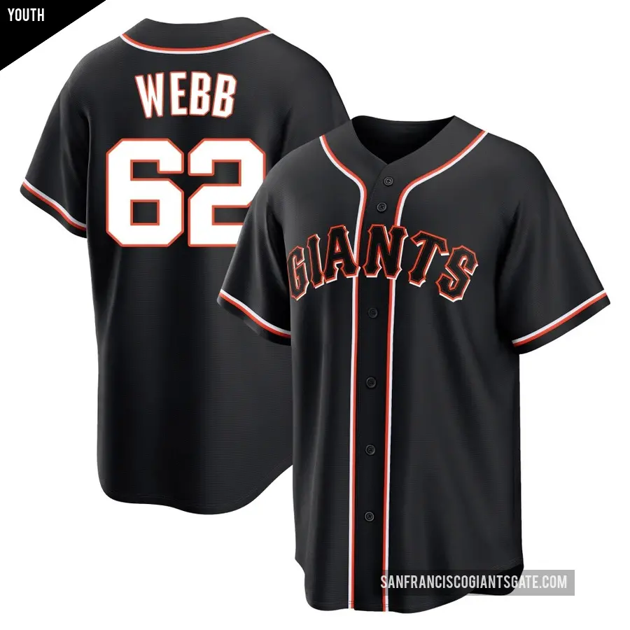 Youth San Francisco Giants ＃62 Logan Webb Replica Black Fashion Out Jersey