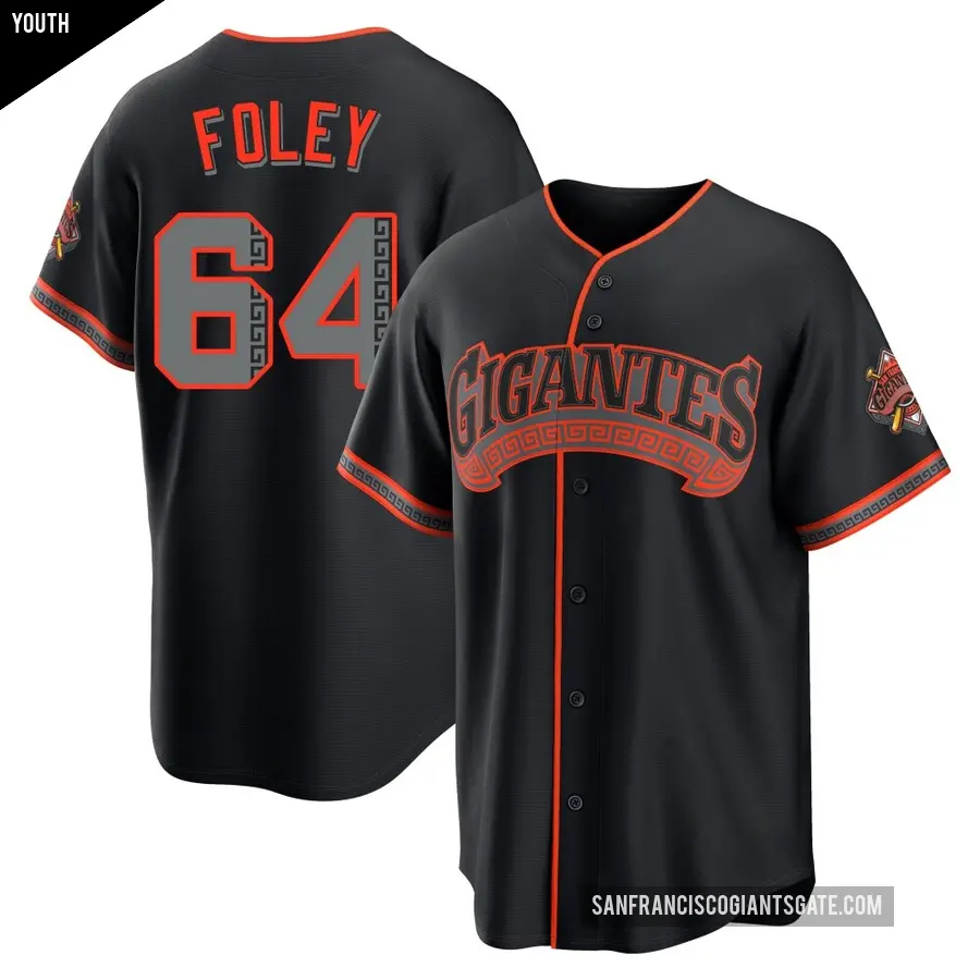 Youth San Francisco Giants ＃64 Jason Foley Limited Black Alternate Stadium Jersey