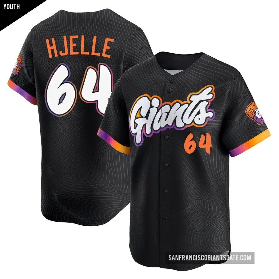 Youth San Francisco Giants ＃64 Sean Hjelle Limited Anthracite 2025 City Connect Jersey