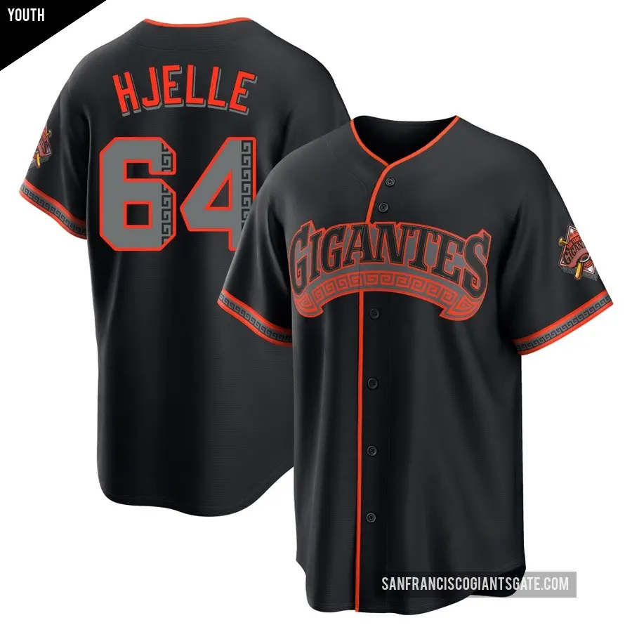Youth San Francisco Giants ＃64 Sean Hjelle Limited Black Alternate Stadium Jersey