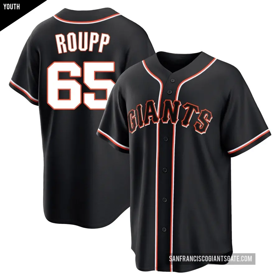 Youth San Francisco Giants ＃65 Landen Roupp Replica Black Fashion Out Jersey