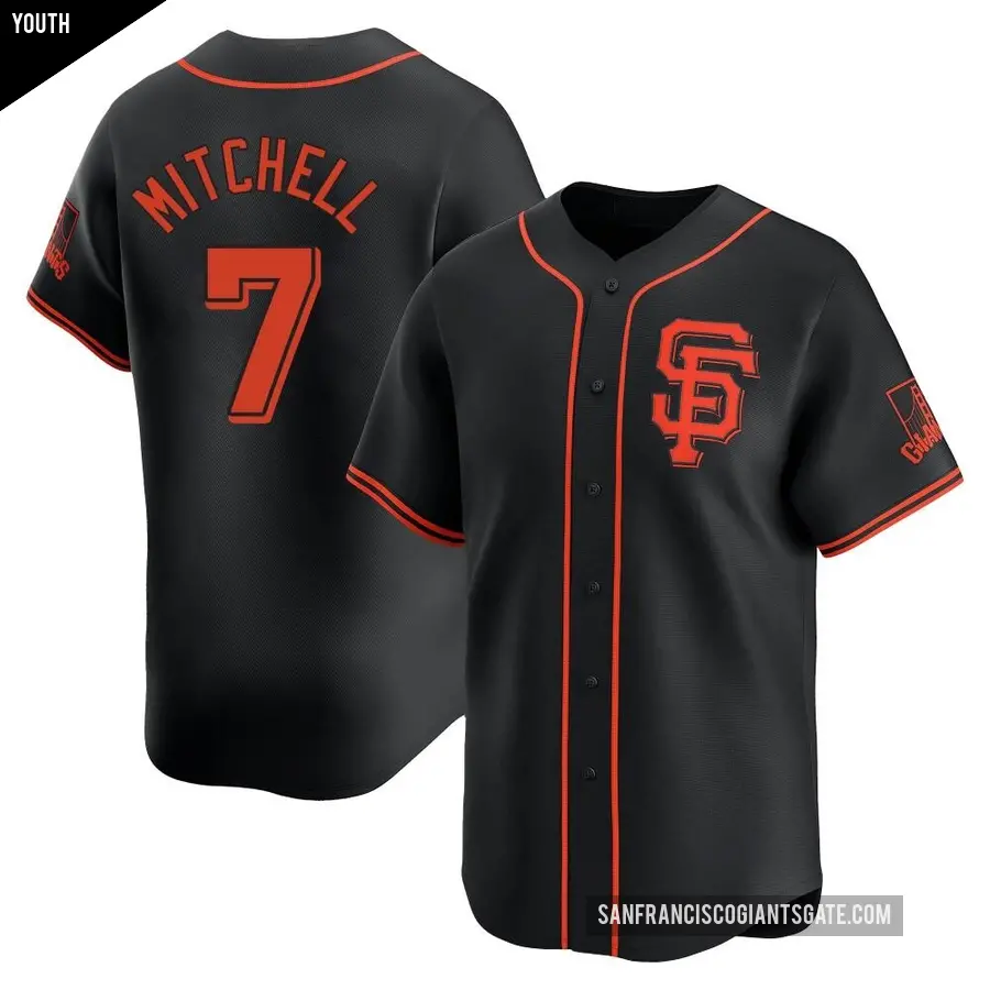 Youth San Francisco Giants ＃7 Kevin Mitchell Limited Black Alternate Jersey