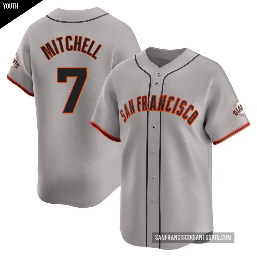 Youth San Francisco Giants ＃7 Kevin Mitchell Limited Gray Away Jersey