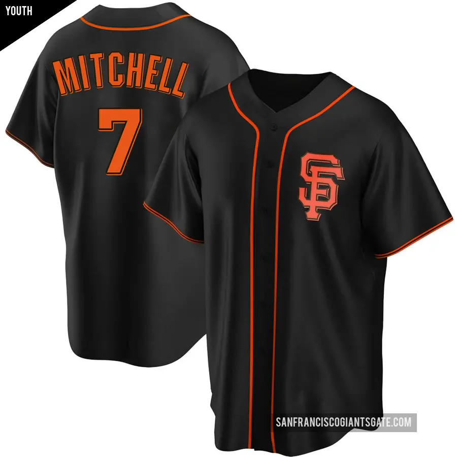 Youth San Francisco Giants ＃7 Kevin Mitchell Replica Black Alternate Jersey