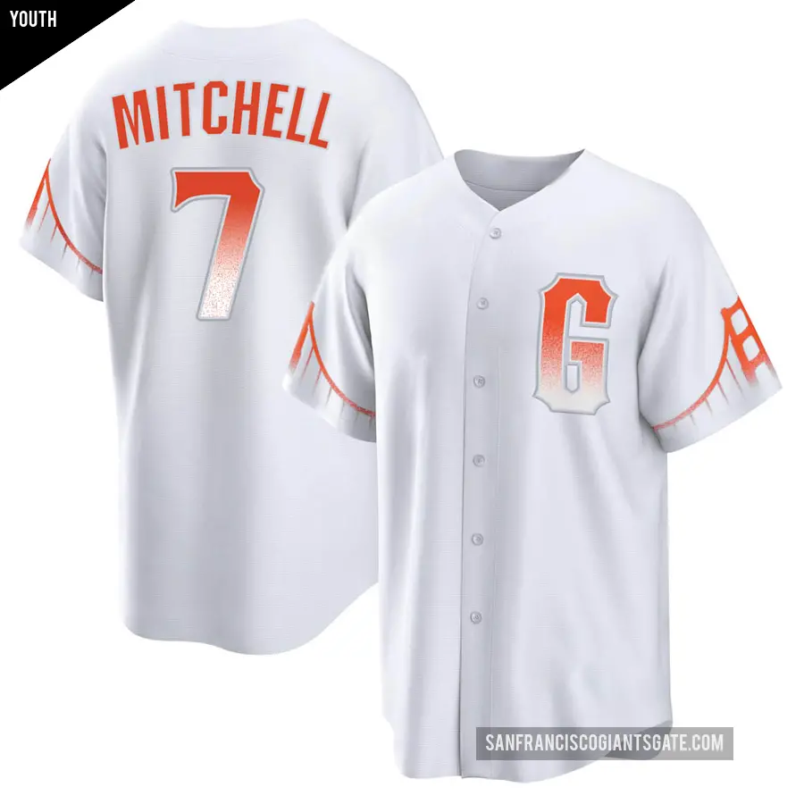 Youth San Francisco Giants ＃7 Kevin Mitchell Replica White 2021 City Connect Jersey