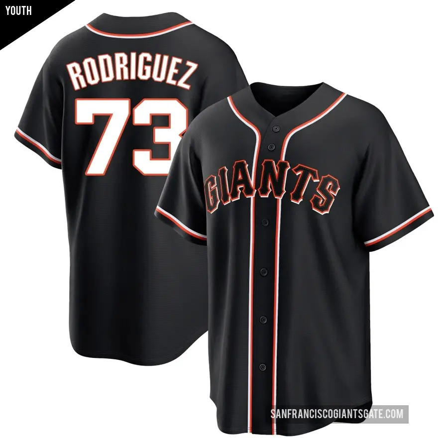 Youth San Francisco Giants ＃73 Randy Rodriguez Replica Black Fashion Out Jersey