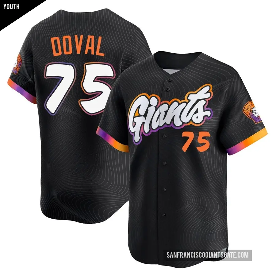 Youth San Francisco Giants ＃75 Camilo Doval Limited Anthracite 2025 City Connect Jersey