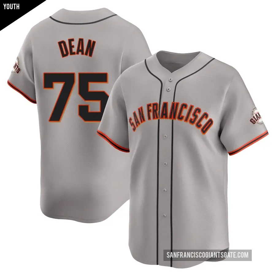 Youth San Francisco Giants ＃75 Justin Dean Limited Gray Away Jersey