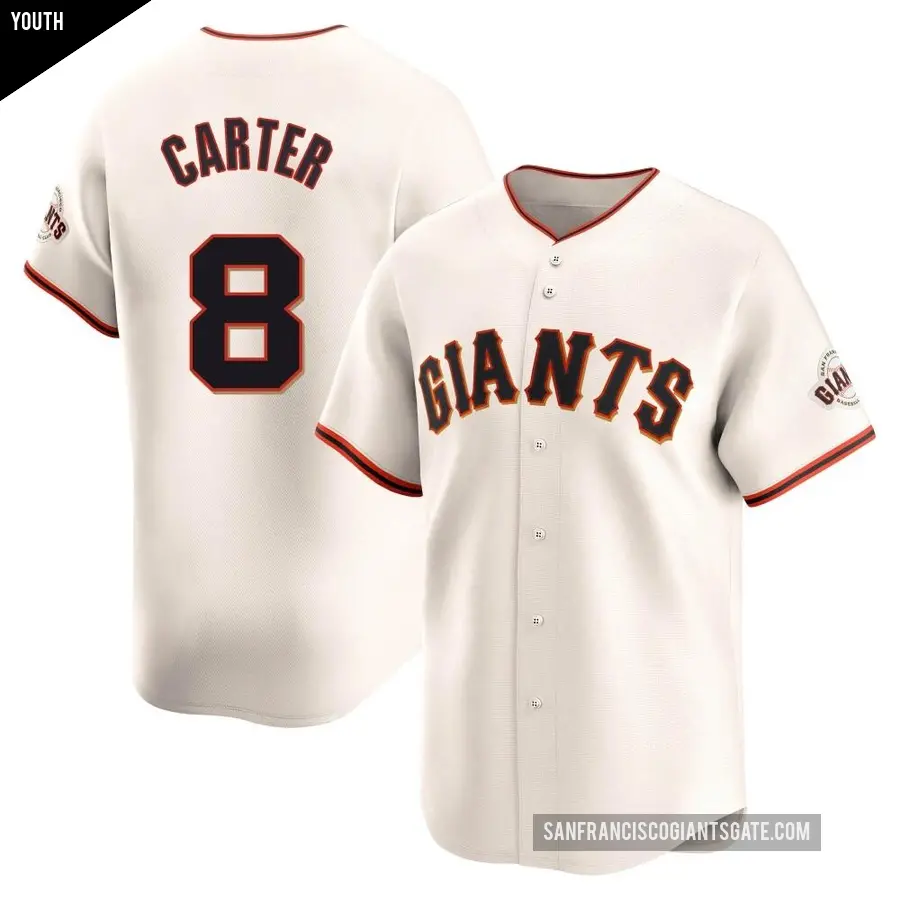 Youth San Francisco Giants ＃8 Gary Carter Limited Cream Home Jersey