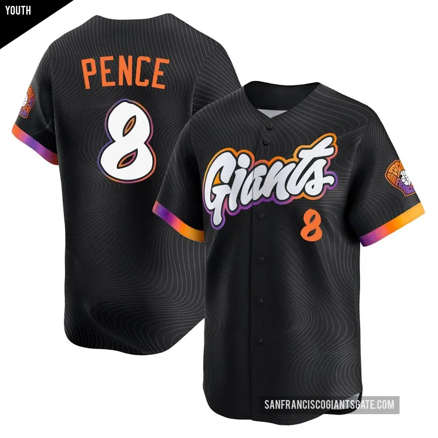 Youth San Francisco Giants ＃8 Hunter Pence Limited Anthracite 2025 City Connect Jersey
