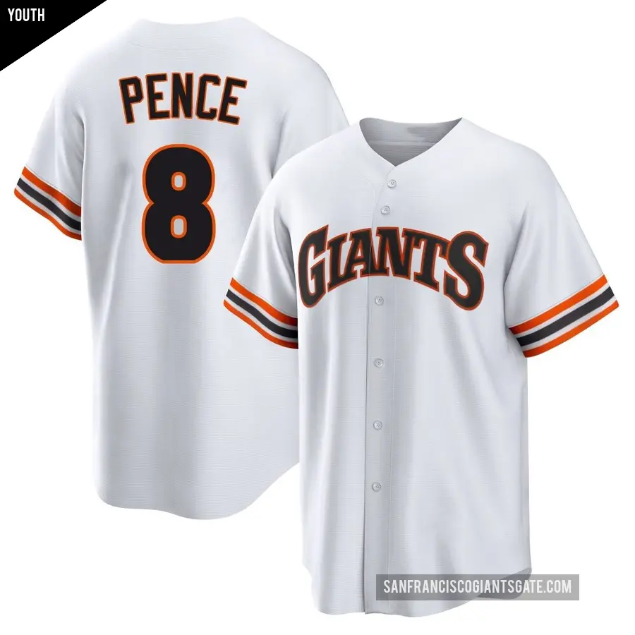 Youth San Francisco Giants ＃8 Hunter Pence Limited White Throwback Cooperstown Collection Jersey