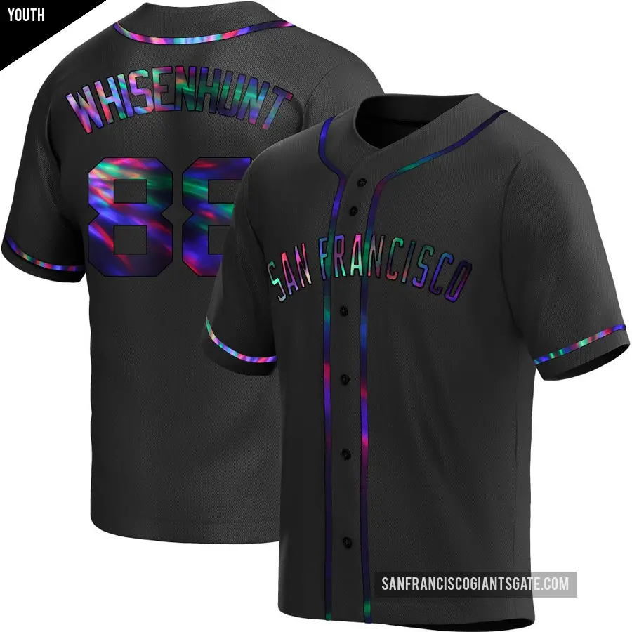 Youth San Francisco Giants ＃88 Carson Whisenhunt Replica Black Holographic Alternate Jersey