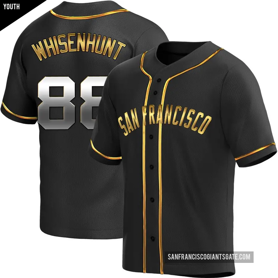 Youth San Francisco Giants ＃88 Carson Whisenhunt Replica Gold Black en Alternate Jersey