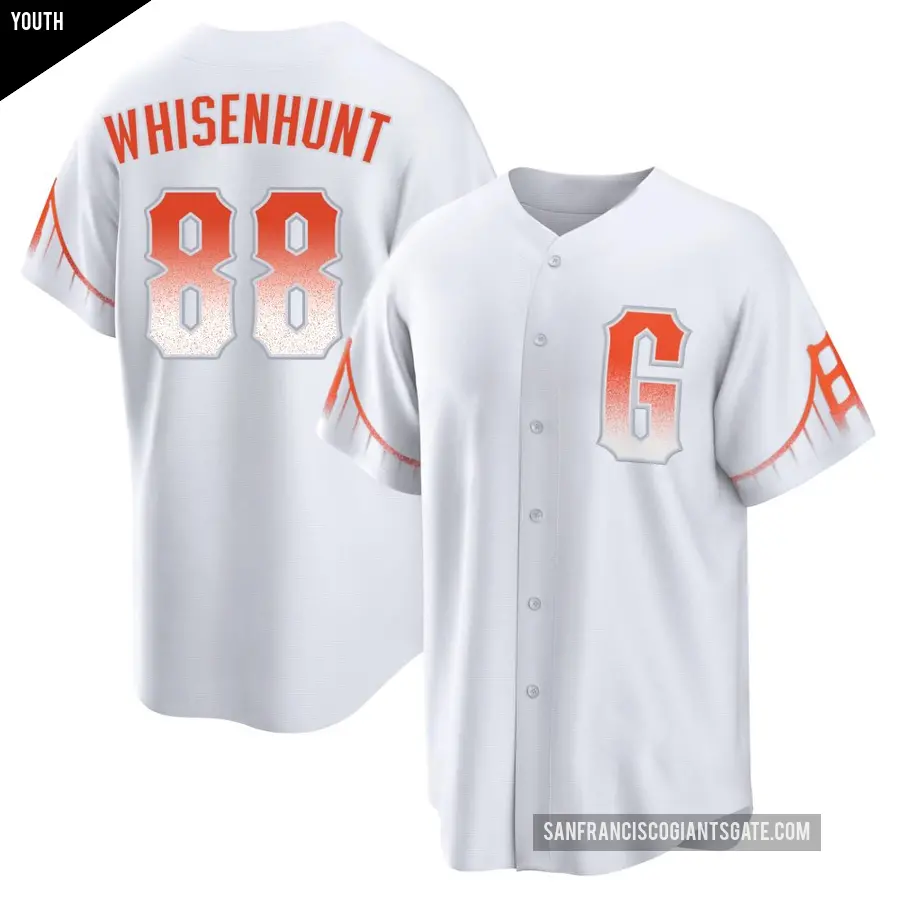 Youth San Francisco Giants ＃88 Carson Whisenhunt Replica White 2021 City Connect Jersey