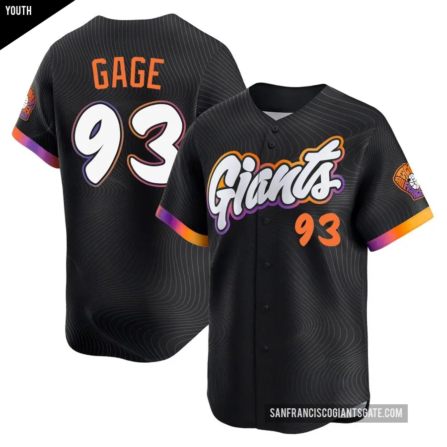 Youth San Francisco Giants ＃93 Matt Gage Limited Anthracite 2025 City Connect Jersey